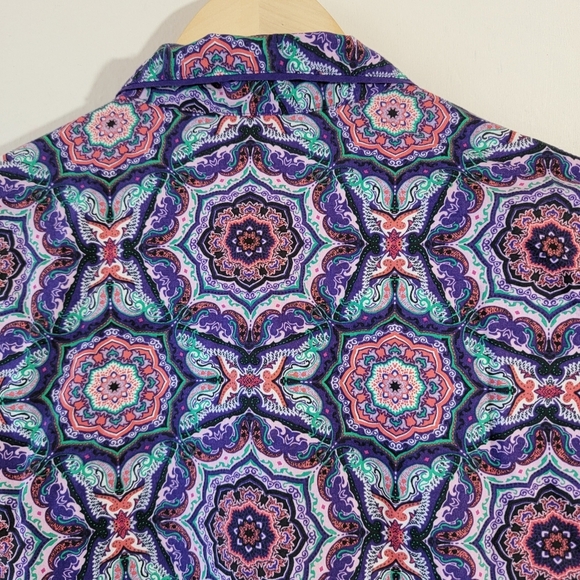 VICTORIA'S SECRET Multicolored Floral Sleepwear Dress Sz S/P LS Collared Modal - Picture 8 of 12